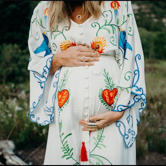 Embroidered Maternity Gown - Picture 15 of 16